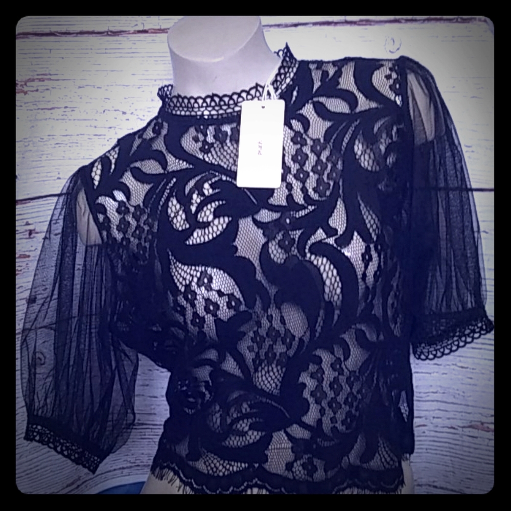 Peach sheer blouse